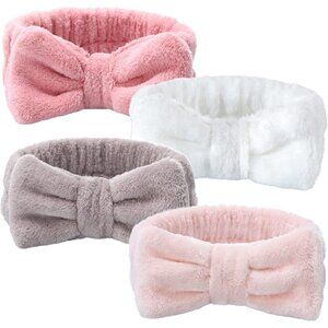 🆕Women White Brown Rose Pink Light Pink Microfiber Headbands for Face Washing